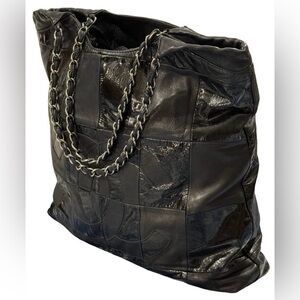 Chanel Brooklyn Cabas Tote Black Patchwork CC Chain Shoulder Bag